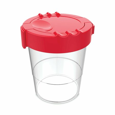 DEFLECTO Antimicrobial No Spill Paint Cup, 3.46 w x 3.93 h, Red 39515RED